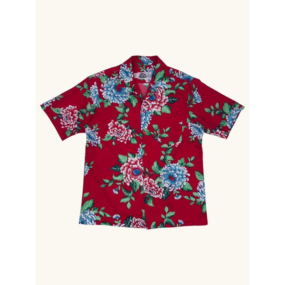 Hilo Hattie Hawaii Mens Large Red Floral Short Sleeve Camp Aloha Shirt L 501